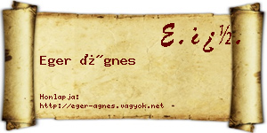 Eger Ágnes névjegykártya