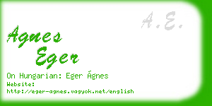 agnes eger business card